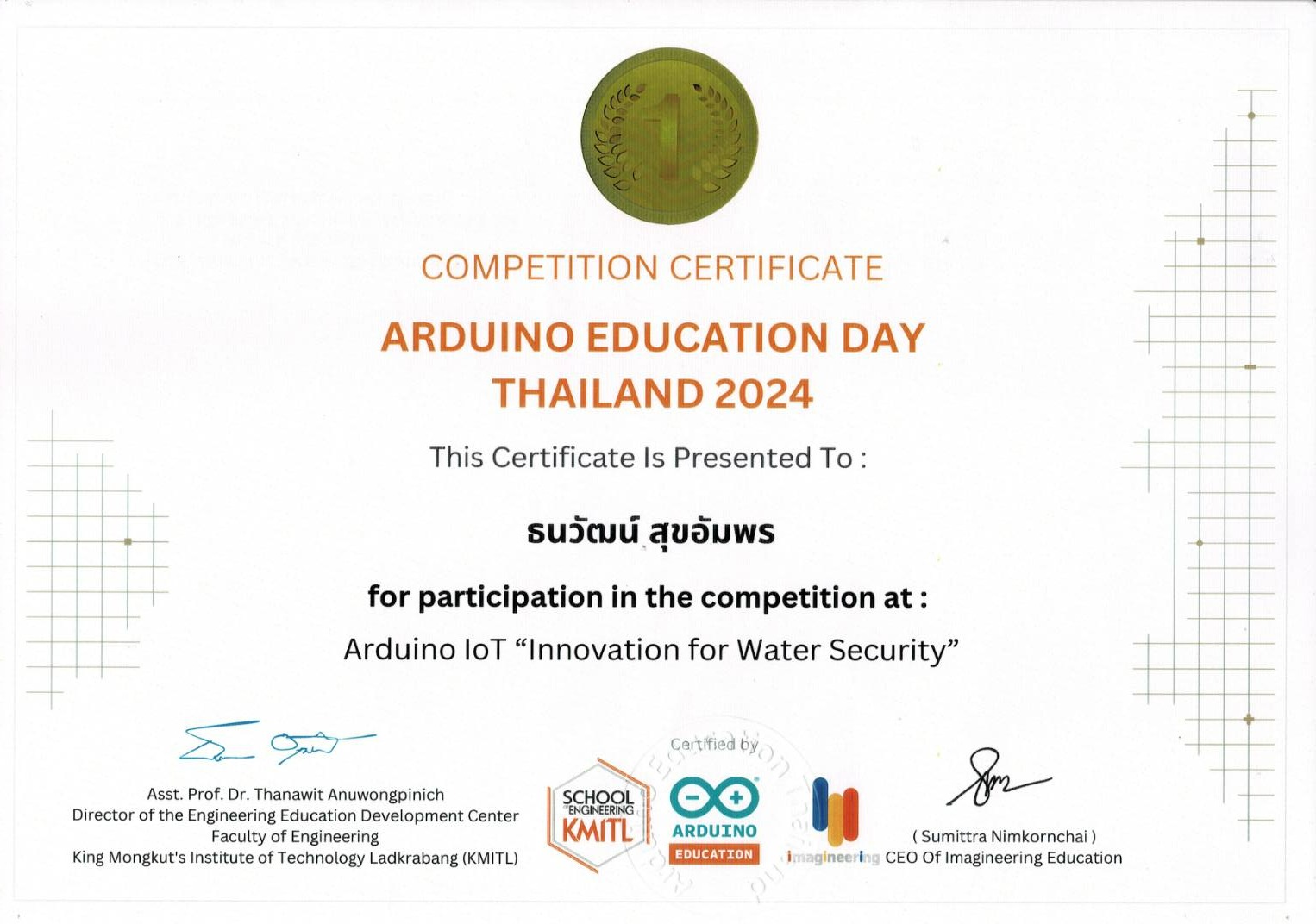 ชื่อเกียรติบัตร 2